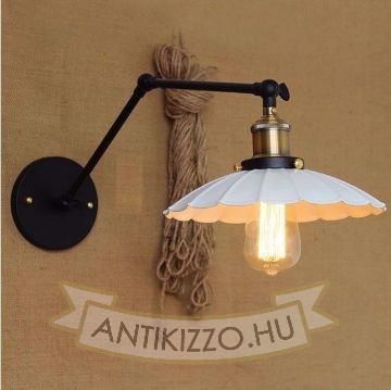 antik-fali-olvaso-lampa-matt-fekete-antik-sargarez-szin-feher-hullamos-buraval