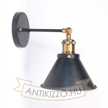 antik-fali-lampa-matt-fekete-antik-sargarez-szin-kis-buraval