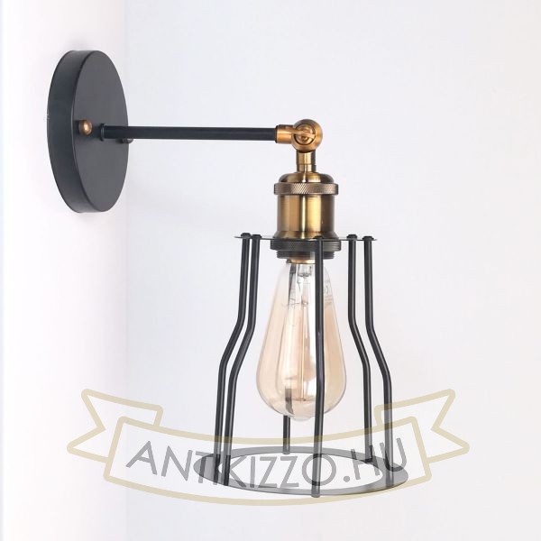 antik-fali-lampa-matt-fekete-antik-sargarez-szin-csepp-alaku-raccsal