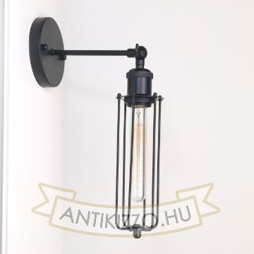 antik-fali-lampa-matt-fekete-szin-csepp-alaku-raccsal