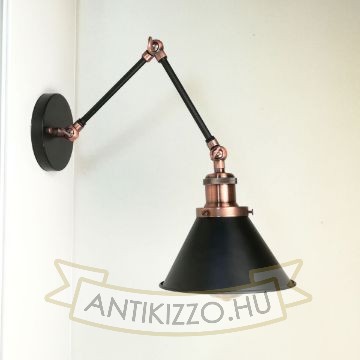 antik-fali-olvaso-lampa-matt-fekete-antik-vorosrez-szin-kis-buraval