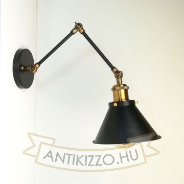 antik-fali-olvaso-lampa-matt-fekete-antik-sargarez-szin-kis-buraval
