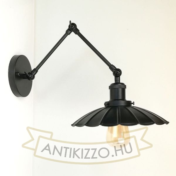 antik-fali-olvaso-lampa-matt-fekete-szin-hullamos-buraval