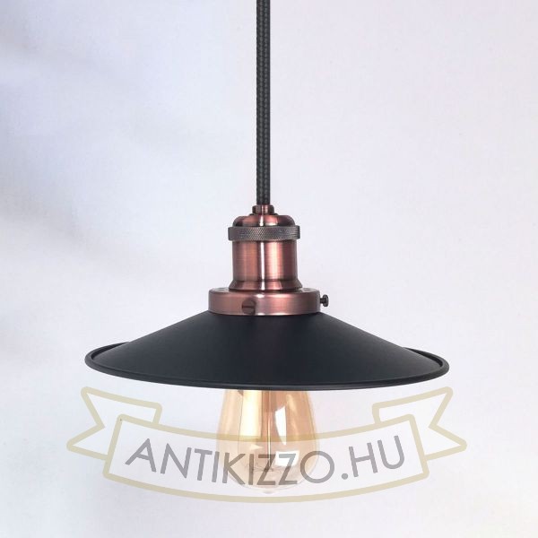 antik-fuggesztek-lampa-matt-fekete-antik-vorosrez-szin-lapos-buraval