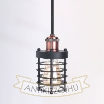 antik-fuggesztek-lampa-matt-fekete-antik-vorosrez-szin-henger-alaku-raccsal