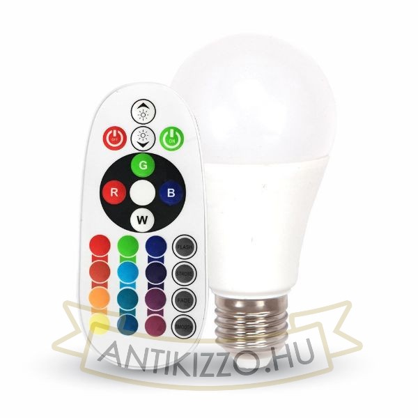 LED A60 RGB izzó - távirányítós