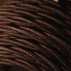 Fonott Textilkábel, szövetkábel, antik vezeték, sötét barna - 3x0,75