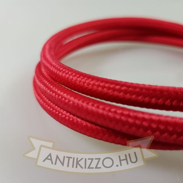 Textil kábel piros -2x0,5