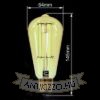 Edison szénszálas dekor izzó - ST64 - 40 watt 125LM