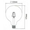 LED filament dekor izzó - G125 - 4 watt 440LM