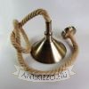 Kötél föggeszték antik bronz foglalattal és búrával - 1,5m