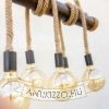Bambusz -kötél függeszték lámpa 6xE27 foglalattal