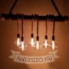 Bambusz -kötél függeszték lámpa 6xE27 foglalattal