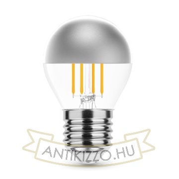 Filament P45 Silver Top LED izzó ezüst tetővel