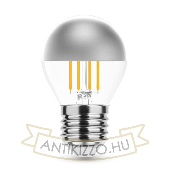 Filament P45 Silver Top LED izzó ezüst tetővel