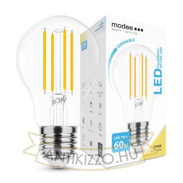 Modee Smart Lighting LED Filament Globe A60 7W E27 360° 2700K (750 lumen) dimm.