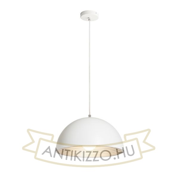 Kép CARISSIMA 40 függő lámpa matt fehér/ezüstszürke  230V LED E27 15W