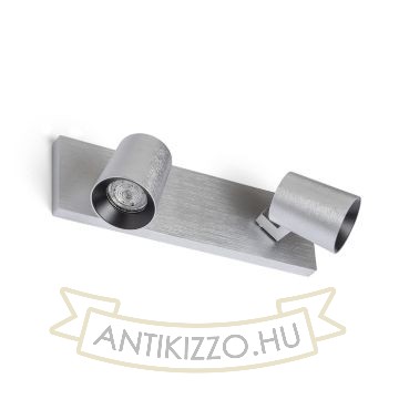 Kép KENNY II felületre szerelhető  szálcsiszolt alumínium/fekete 230V LED GU10 2x8W