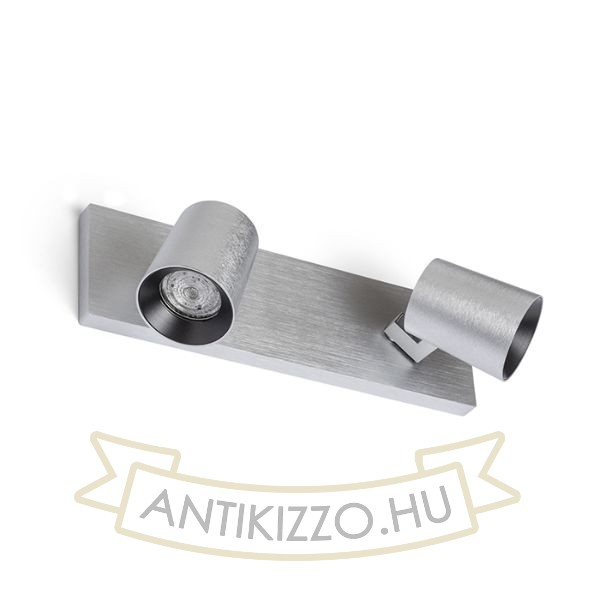 Kép KENNY II felületre szerelhető  szálcsiszolt alumínium/fekete 230V LED GU10 2x8W