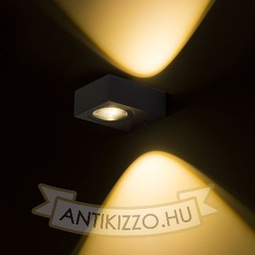 Kép KORSO II fali lámpa fekete elox 230V LED 2x3W 120° IP54 3000K