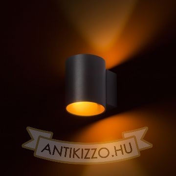 Kép TUBA W fali lámpa matt fekete/aranysárga  230V LED G9 5W