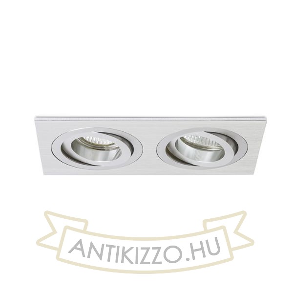 Kép PASADENA GU10 SQ II süllyesztett lámpa  szálcsiszolt alumínium 230V LED GU10 2x7W