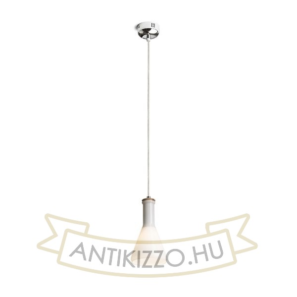 Kép PULIRE CON függő lámpa  opál üveg/fa/króm 230V LED E14 6W