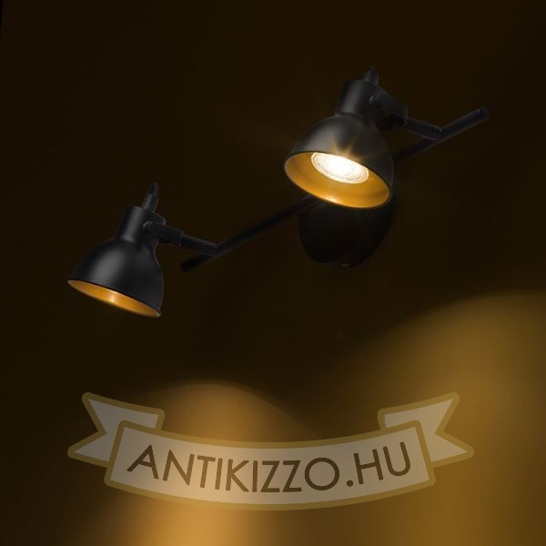 Kép ROSITA II fali lámpa fekete/aranysárga 230V LED GU10 2x9W