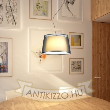 Kép ESPLANADE függő lámpa átlátszó fekete/fehér króm 230V LED E27 15W