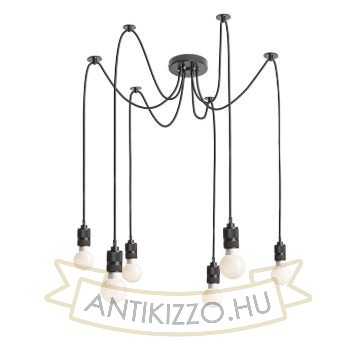 Kép CINDY VI függő lámpa fekete  230V LED E27 6x15W