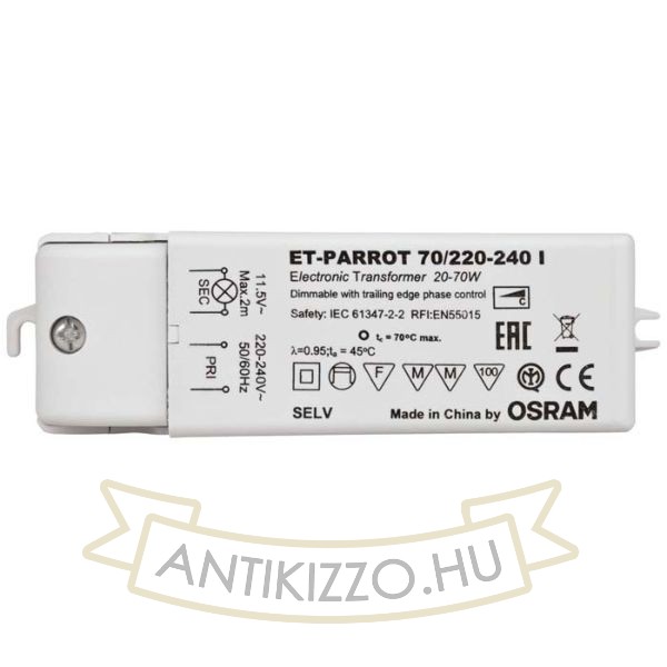 Kép TRAFO 20-70W 12V AC DIMM   12V 70W