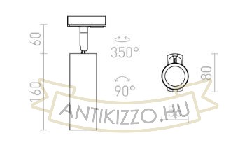 Kép MAVRO DIMM háromfázisú áramkörös sínre fehér  230V LED 12W 38°  3000K