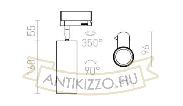 Kép MAVRO egyfázisú áramkörös sínre fekete/aranysárga  230V LED 12W 38°  3000K