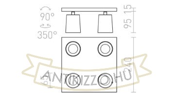 Kép KENNY IV mennyezeti lámpa fekete/aranysárga  230V LED GU10 4x8W