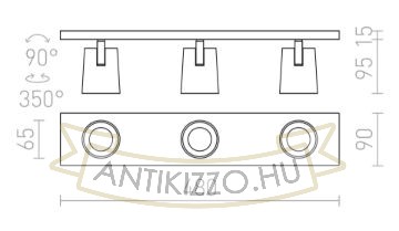 Kép KENNY III felületre szerelhető fekete/aranysárga  230V LED GU10 3x8W