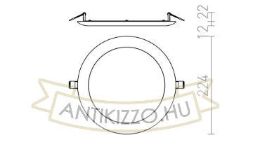 Kép DADA 23 süllyesztett lámpa fehér 230V LED 18W 3000K