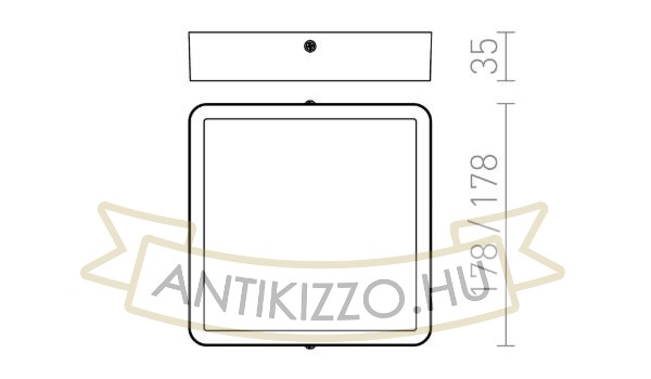Kép HUE SQ 17 mennyezeti lámpa fekete króm 230V LED 18W 3000K