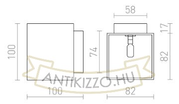 Kép TRIP SQ fali lámpa matt fekete/aranysárga  230V LED G9 5W