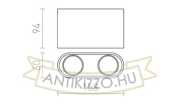 Kép MANTOVA II mennyezeti lámpa matt fehér  230V LED GU10 2x7W