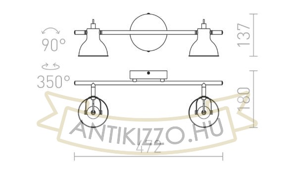 Kép ROSITA II fali lámpa fehér/ezüstszürke 230V LED GU10 2x9W