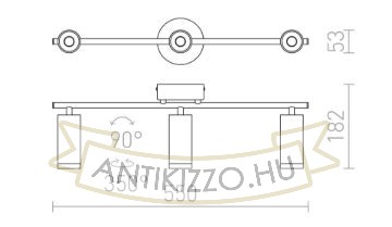 Kép BOGARD III fali lámpa matt fekete  230V LED 3x5W 40°  3000K