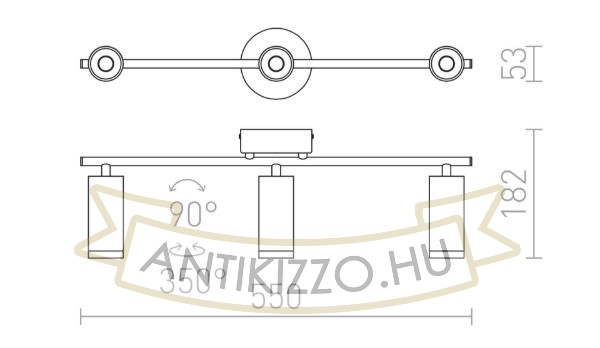 Kép BOGARD III fali lámpa matt fekete  230V LED 3x5W 40°  3000K