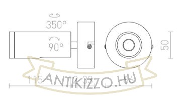 Kép BOGARD I fali lámpa  matt nikkel 230V LED 5W 40°  3000K