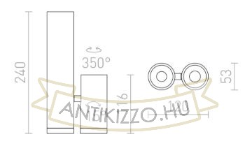 Kép BOGARD TWIN mennyezeti lámpa  matt nikkel 230V LED 2x5W 40°  3000K