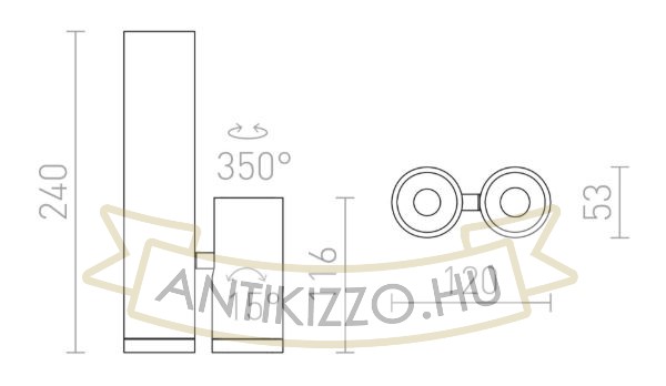 Kép BOGARD TWIN mennyezeti lámpa  matt nikkel 230V LED 2x5W 40°  3000K