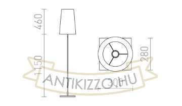 Kép LULU állólámpa fekete króm 230V LED E27 8W