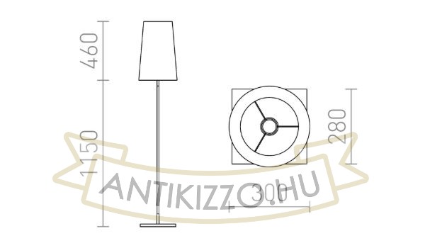 Kép LULU állólámpa fekete króm 230V LED E27 8W