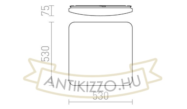 Kép SEMPRE SQ 53 mennyezeti mozgásérzékelő  tej akril 230V LED 56W  3000K