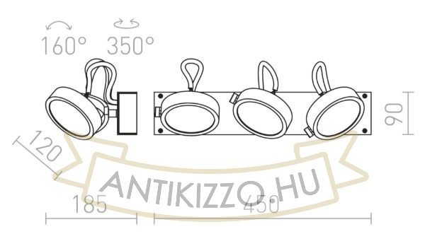 Kép KELLY III fali lámpa fehér  230V LED G53 3x15W