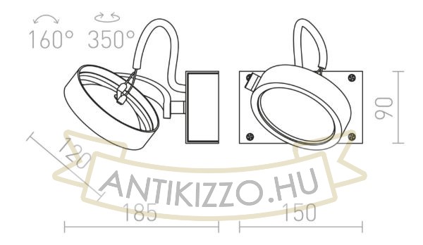 Kép KELLY I fali lámpa  szálcsiszolt alumínium 230V LED G53 15W